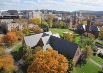 Cornell University campus in Ithaca, New York, seen from McGraw Tower