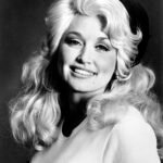 Black-and-white 1970 RCA Records publicity portrait of country singer Dolly Parton